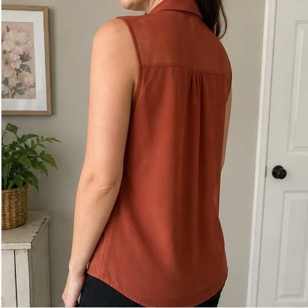 Rust Tunic Blouse - Picture 3 of 6